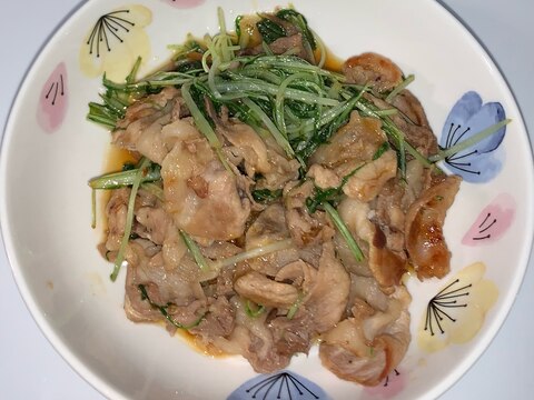 豚肉水菜の生姜焼き